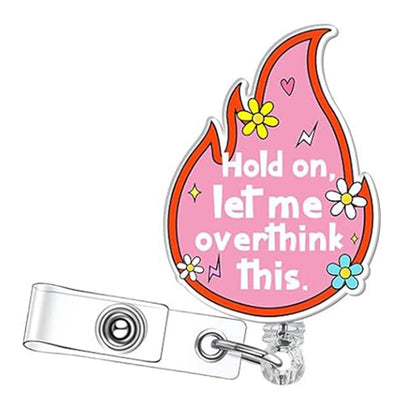 Acrylic English Badge Holder Clip Rotating Alligator Clip Retractable Badge Reel For Doctor Nurse Teacher Student Halloween Gift - MyLootWare