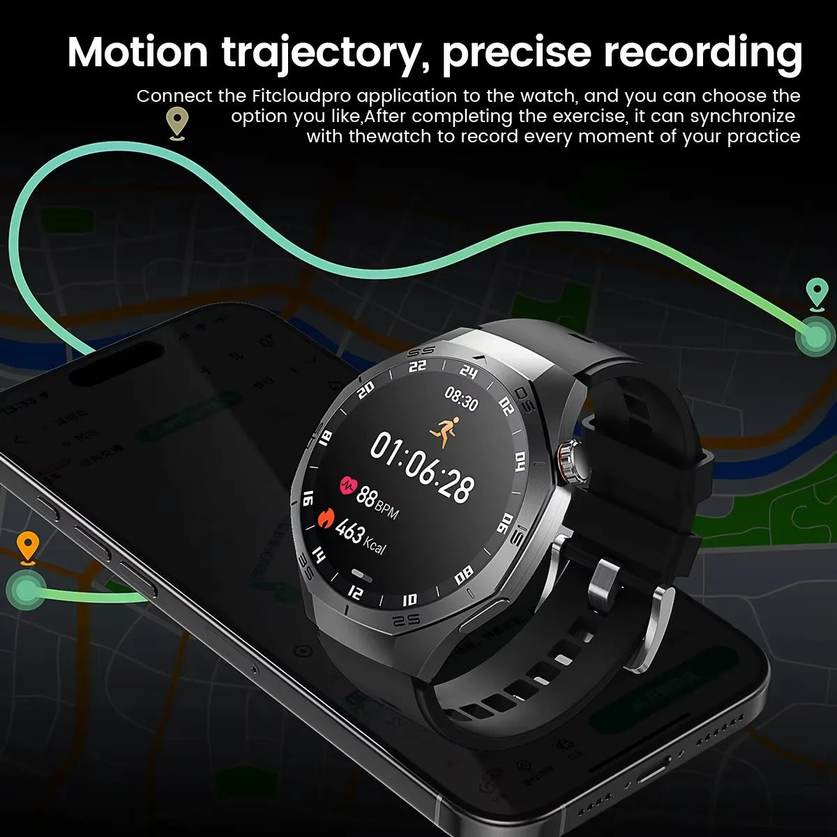 2025 New SmartWatch Men GT5 Pro AMOLED Screen GPS Sports Bluetooth call Heart rate Outdoor Waterproof Smartwatch For Huawei IOS - MyLootWare