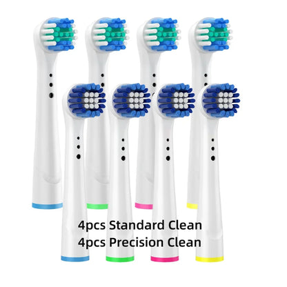 8/16Pcs Replacement Brush Heads for Oral B Electric Toothbrushes Floss Cross Action 3D Pro White Precision Standard Daily Clean - MyLootWare