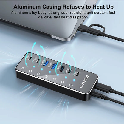 RSHTECH Powered 7 Port 10Gbps Data USB Hubs