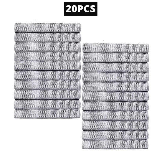 20PCS Wire Dishwashing Rags for Wet and Dry Non-Scratch Steel Wool Scrubber Cleaning Pads Wipes Stainless Miracle Cloths Sponges