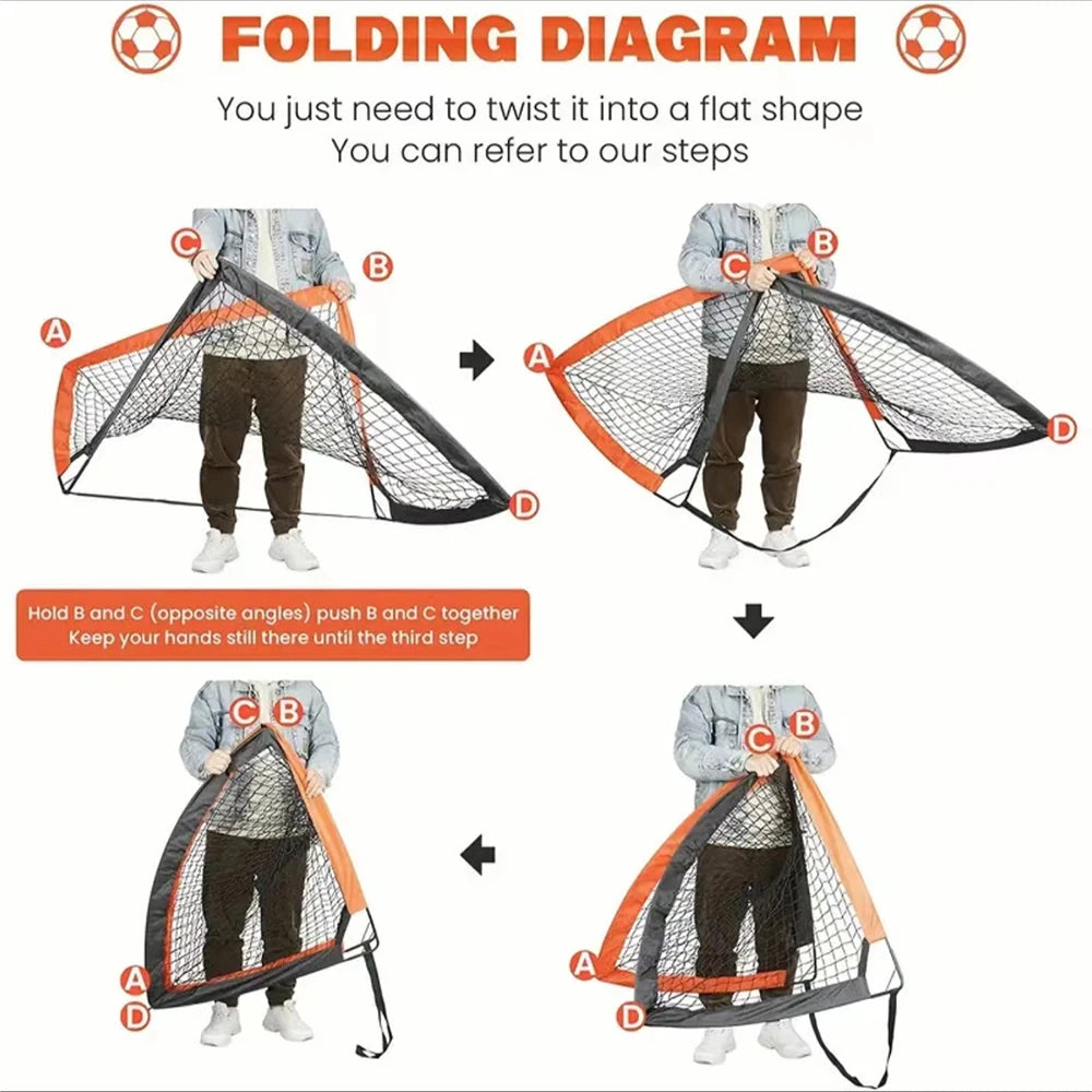 2pcs/1pc Soccer Goals Soccer Net for Backyard, Portable Soccer Goal, Pop Up Soccer Goal Net for Backyard - MyLootWare