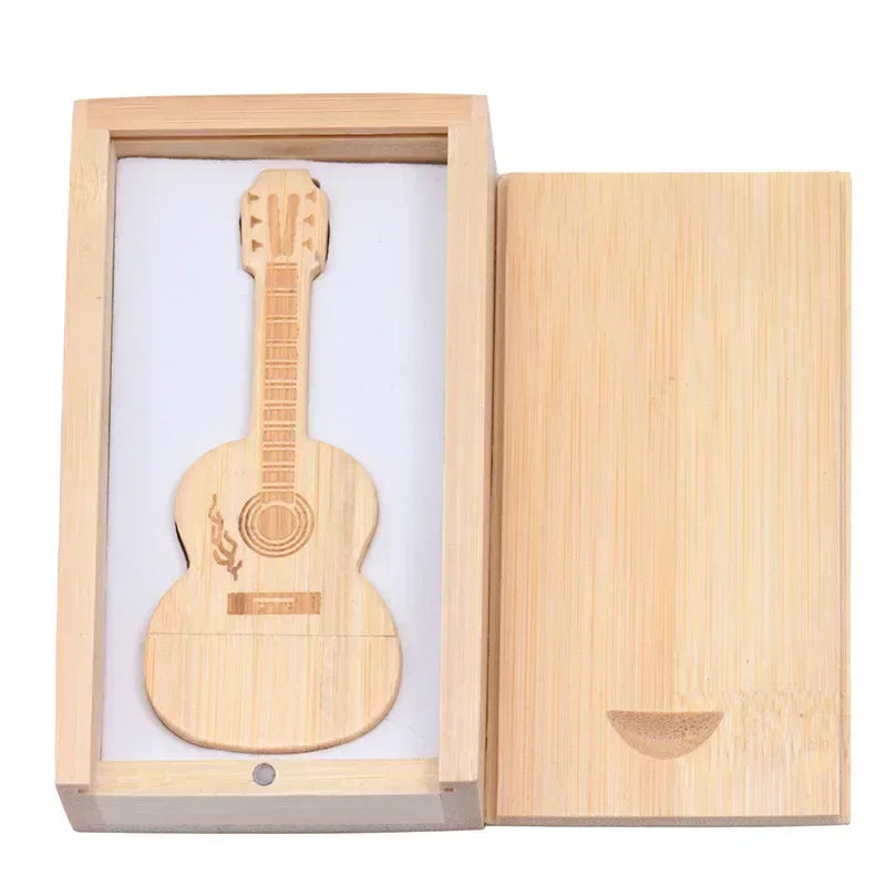 JASTER Wooden Guitar USB Flash Drives 128GB Free