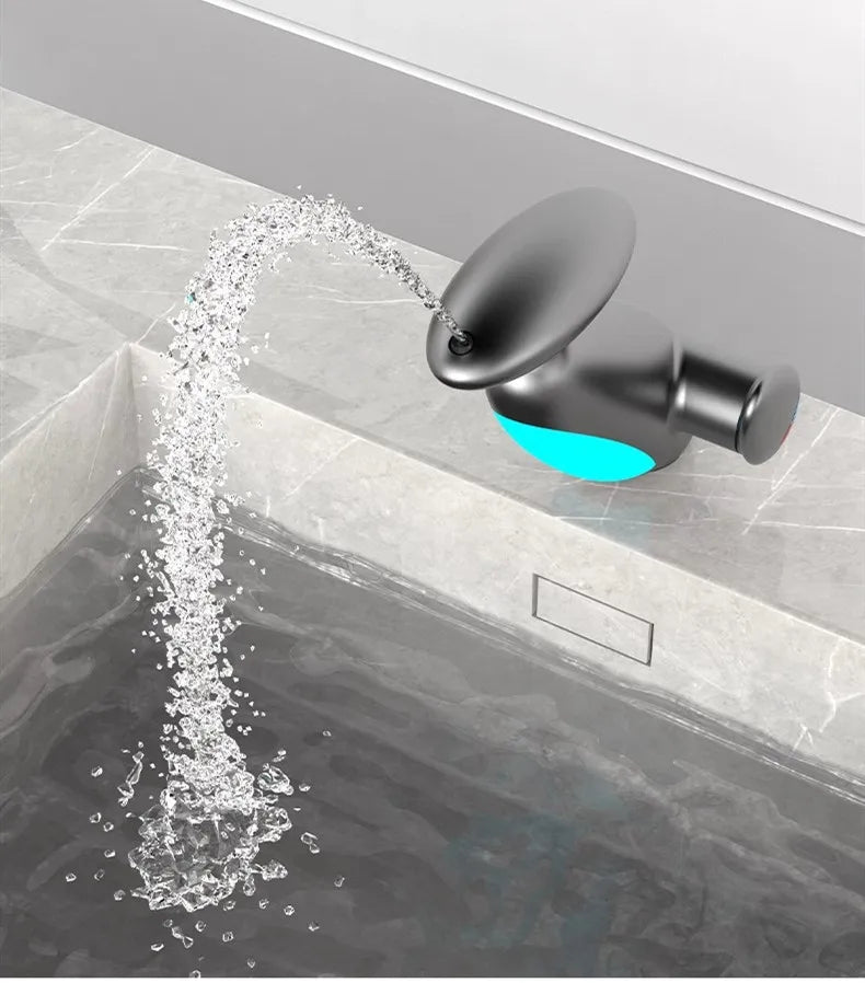 New Arrival Basin Faucets Gray Bathroom LED Sink