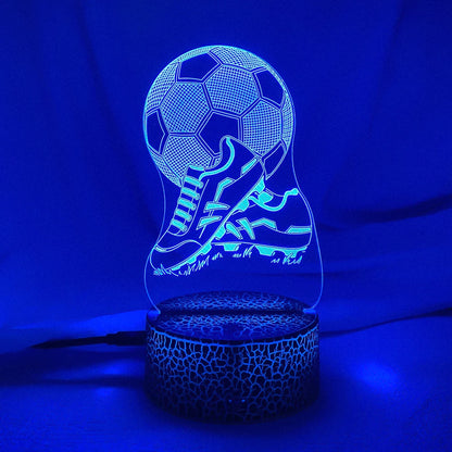 New 3d Illusion Kids Night Light Football 7 Colors