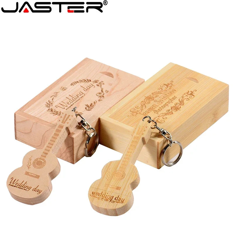 JASTER Wooden Guitar USB Flash Drives 128GB Free