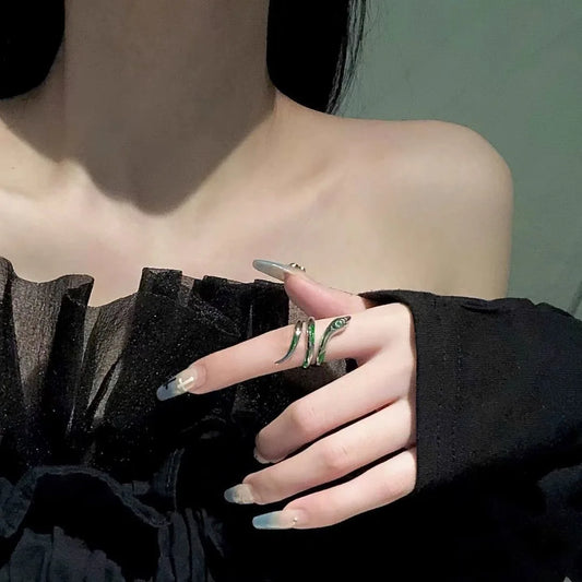 Spiritual Slytherin Snake Opening Ring for Women