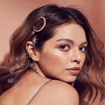 Women Crystal Side Hair Clip Pins Metal Hair