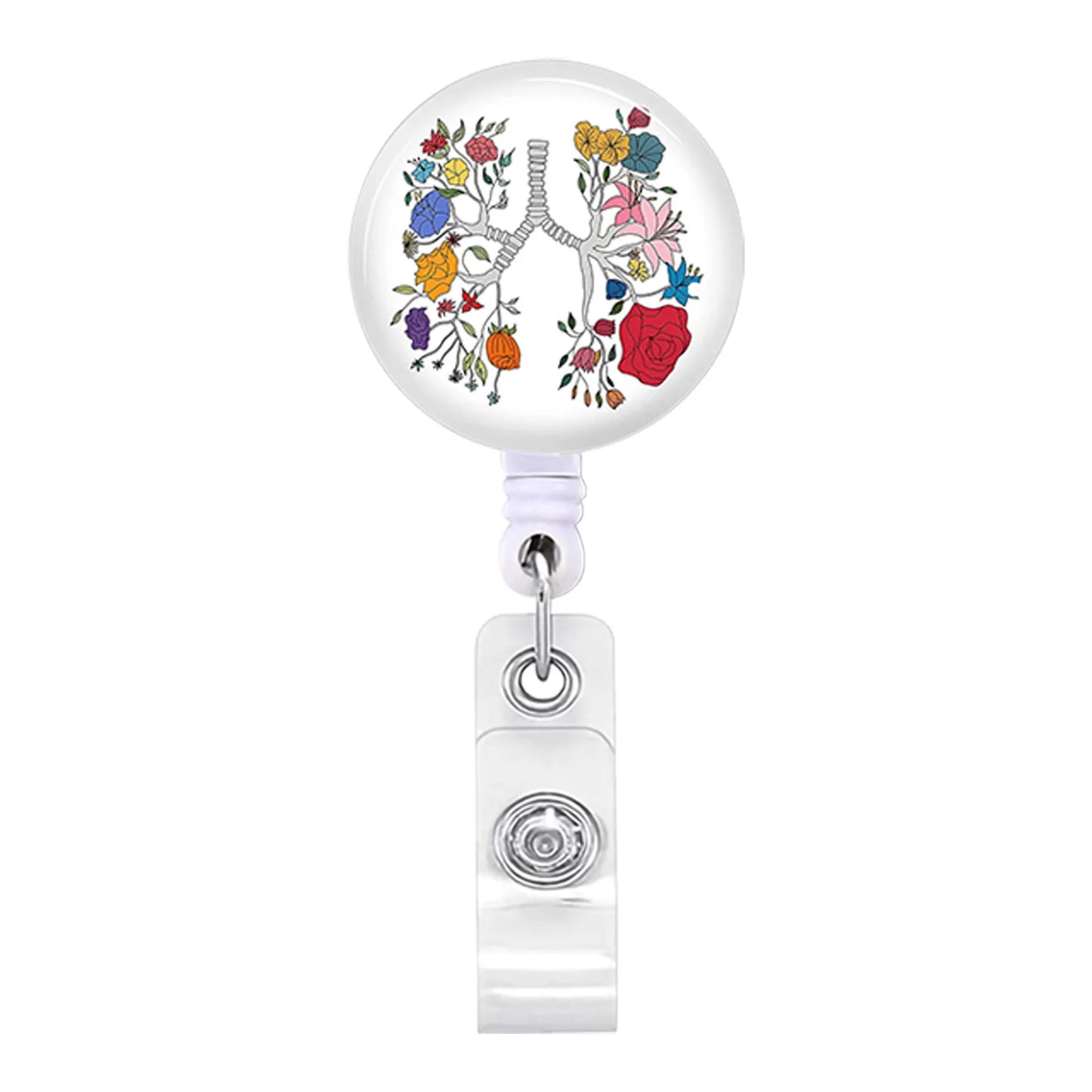 Acrylic English Badge Holder Clip Rotating Alligator Clip Retractable Badge Reel For Doctor Nurse Teacher Student Halloween Gift - MyLootWare