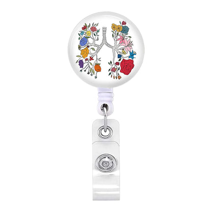 Acrylic English Badge Holder Clip Rotating Alligator Clip Retractable Badge Reel For Doctor Nurse Teacher Student Halloween Gift - MyLootWare