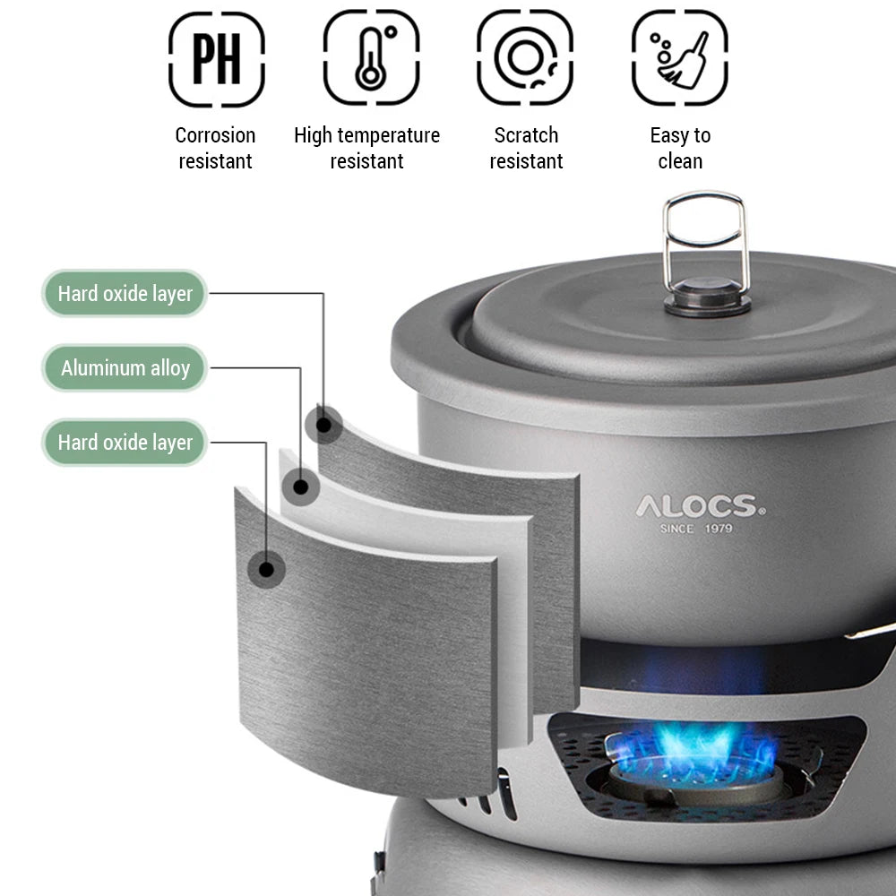 Camping Cookware Portable Camping Stove Outdoor Cooking Set for Backpacking Hiking Picnic BBQ - MyLootWare