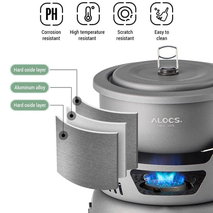 Camping Cookware Portable Camping Stove Outdoor Cooking Set for Backpacking Hiking Picnic BBQ - MyLootWare