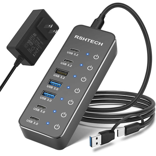 RSHTECH Powered 7 Port 10Gbps Data USB Hubs