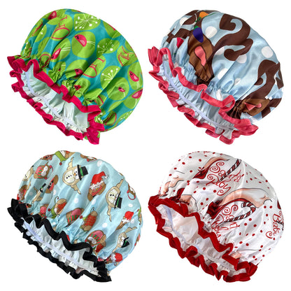 High Quality  Shower Caps Polyester Satin Double