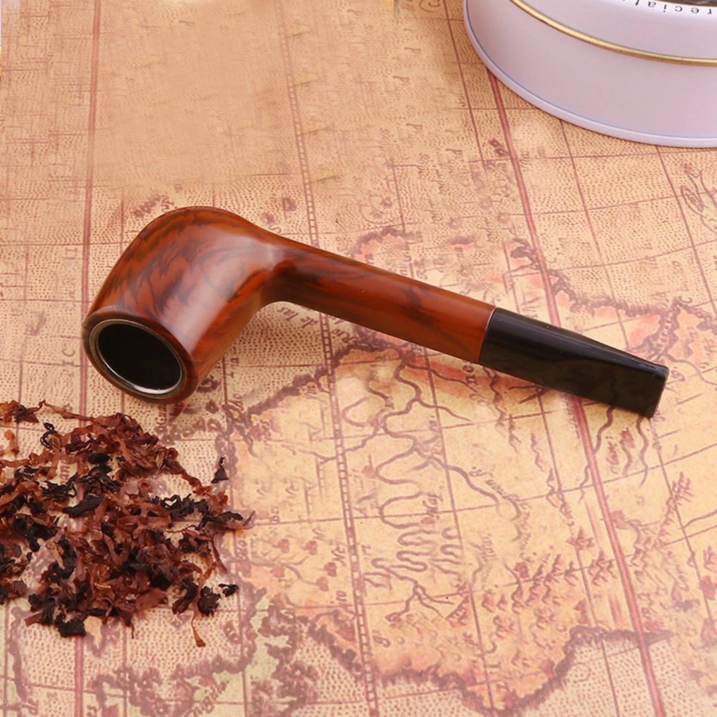 1pc, Classic Wood Grain Resin Pipe for Smoking Gifts, Smoking Accessories - MyLootWare