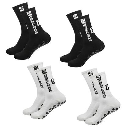 4 Pairs Soccer Socks Sports Grip Socks Anti-slip Basketball Socks Spot Rubber Anti-slip Cotton Soccer Socks - MyLootWare