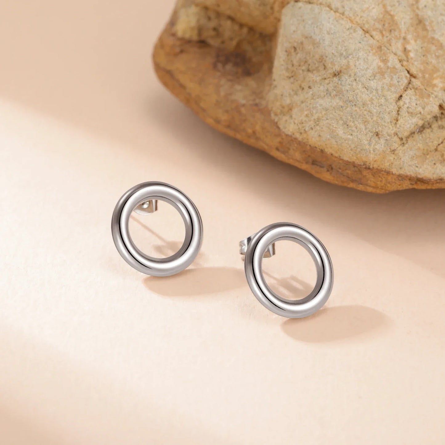 Skyrim Geometric Round Rectangle Stud Earrings for