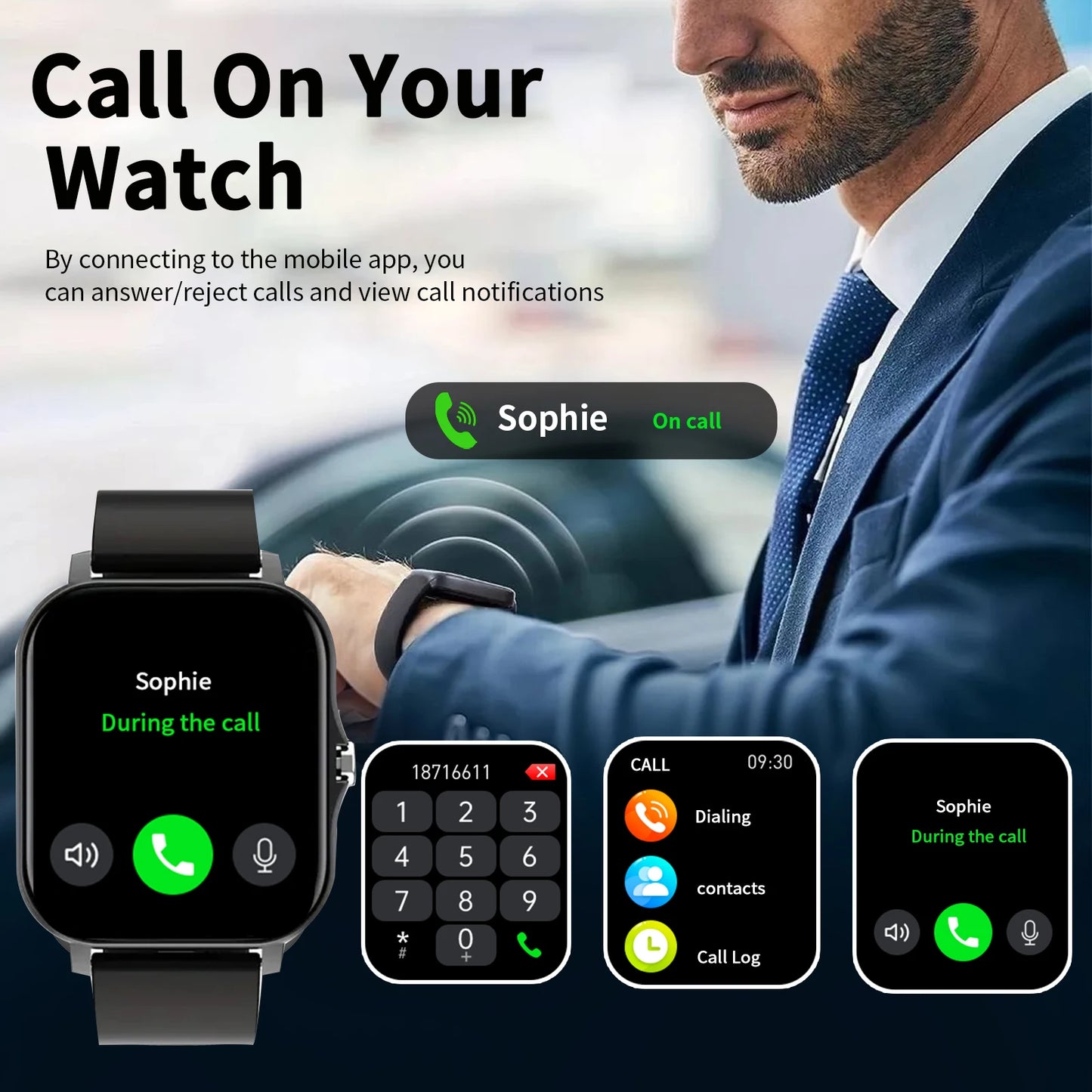 Smart Watch, Wireless Call/Dial, Multiple APP