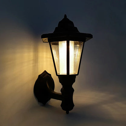Retro Solar Wall Lights, Outdoor Hexagonal Lamp,