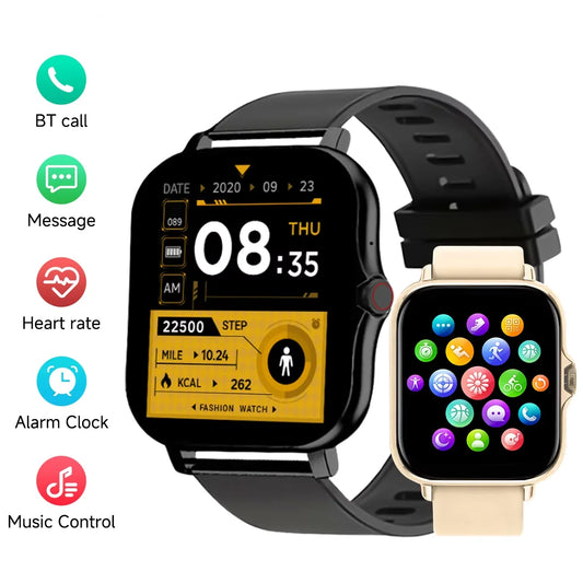 Smart Fitness Tracker Watch for Android/iOS - IP68, Heart Rate/Blood Oxygen/Sleep Monitoring, 8 Sports Modes, Breath Training