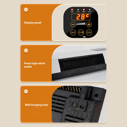 Wall Mounted Heating Machine Safety Electric Wall Mounted Heater Space Saving Nature Warm Wind with Remote Control for Bedroom - MyLootWare