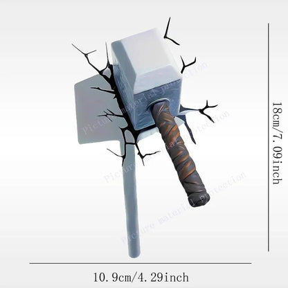 Eye - Catching 3D Crack Hammer Car Stickers for All - Terrain Vehicles Bumper Door Cover Scratches Scooter Body Waterproof Decals - MyLootWare