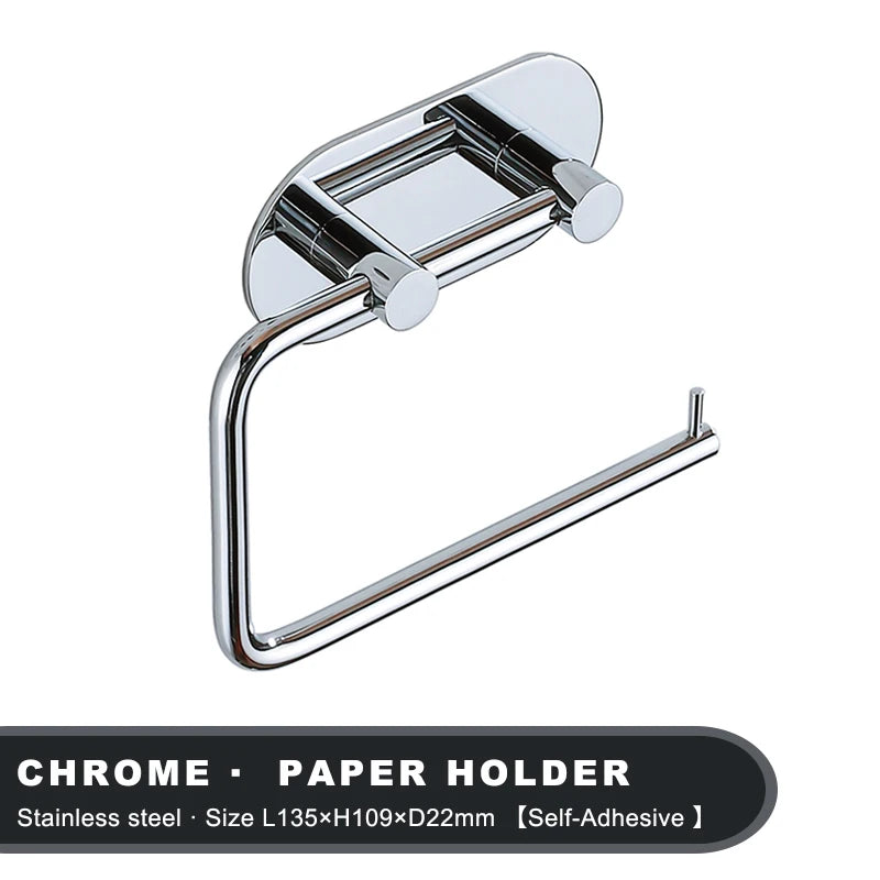 Stainless Steel Self Adhesive Toilet Paper Holder