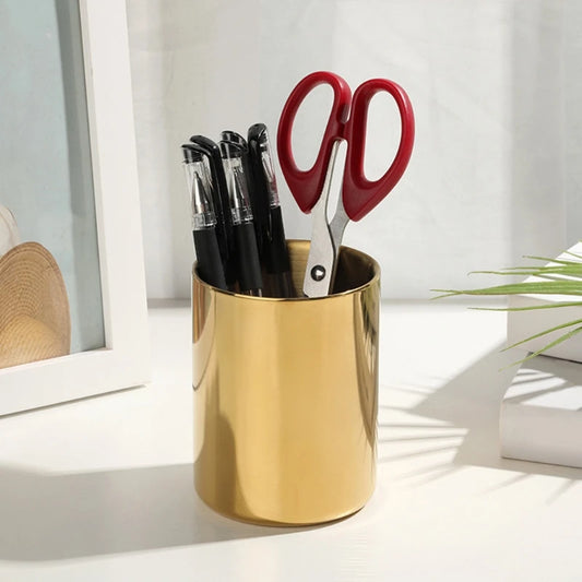 Stainless Steel Pen Holder Gold Pen Cup Exquisite