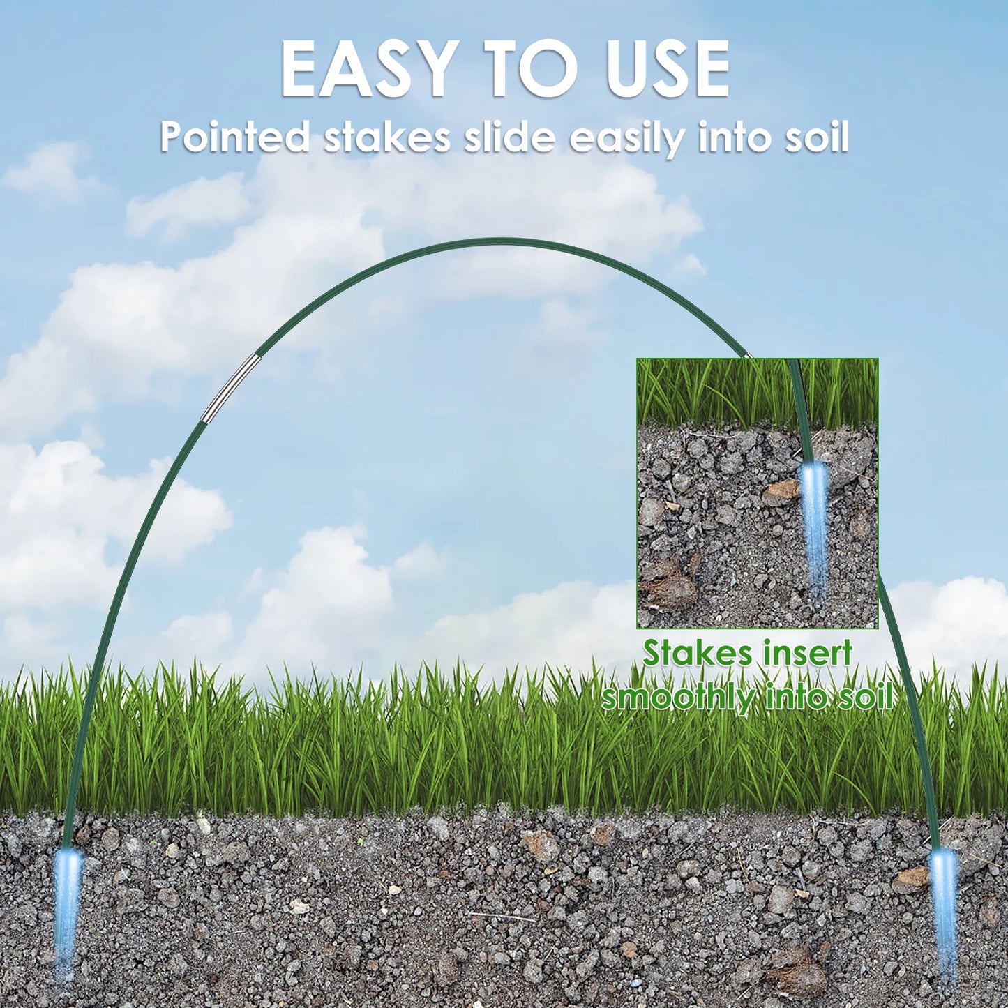 Greenhouse Hoops Frame Tunnel Kit 17 Inches Long