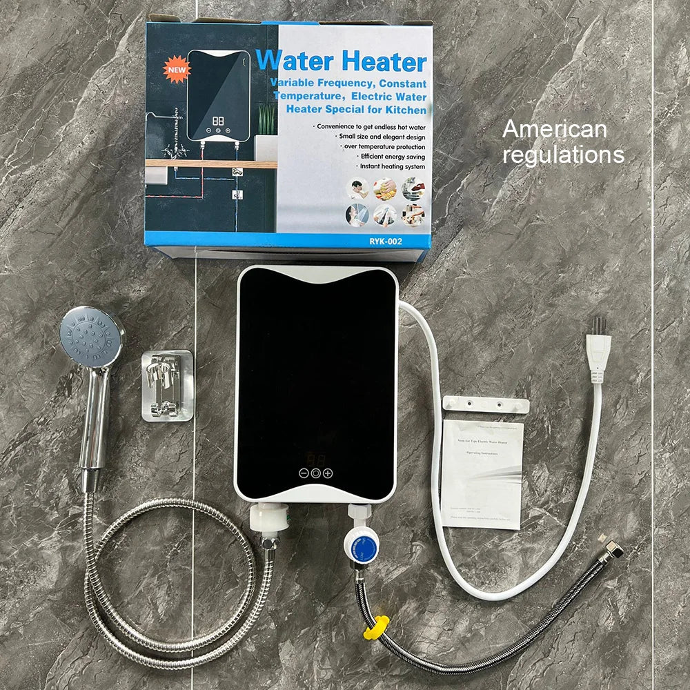 5500W Instant Tankless Electric Hot Water Heater Bathroom Kitchen Instant Heating Tap Demand Water Heater with LCD Display - MyLootWare
