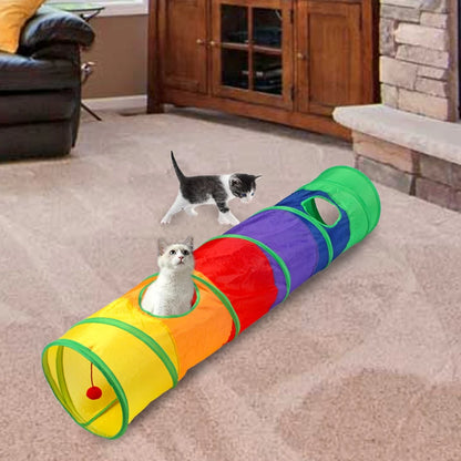 Cat Tunnel Tube Foldable Cat Toys Kitty Training Interactive Fun Toy Tunnel Bored for Puppy Kitten Pet Supplies Cat Accessorie - MyLootWare