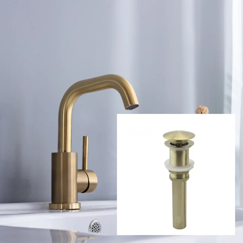 Brushed Gold Single Handle Sink Faucet - MyLootWare
