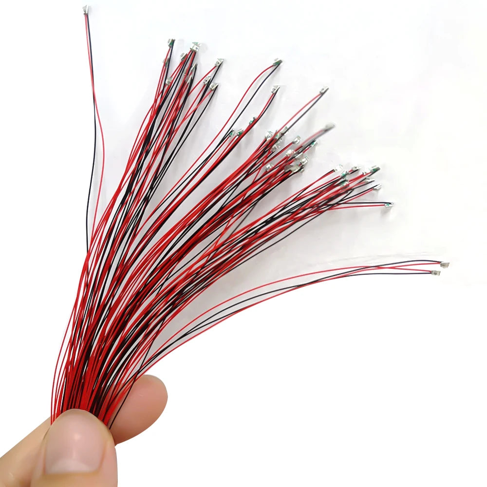 10pcs 0805 FLASHING LED SMD Lamp Wired Micro Litz Led Pre-soldered Chip Wired 30cm 3V Railway Model Toy Light DIY Leads Wires - MyLootWare