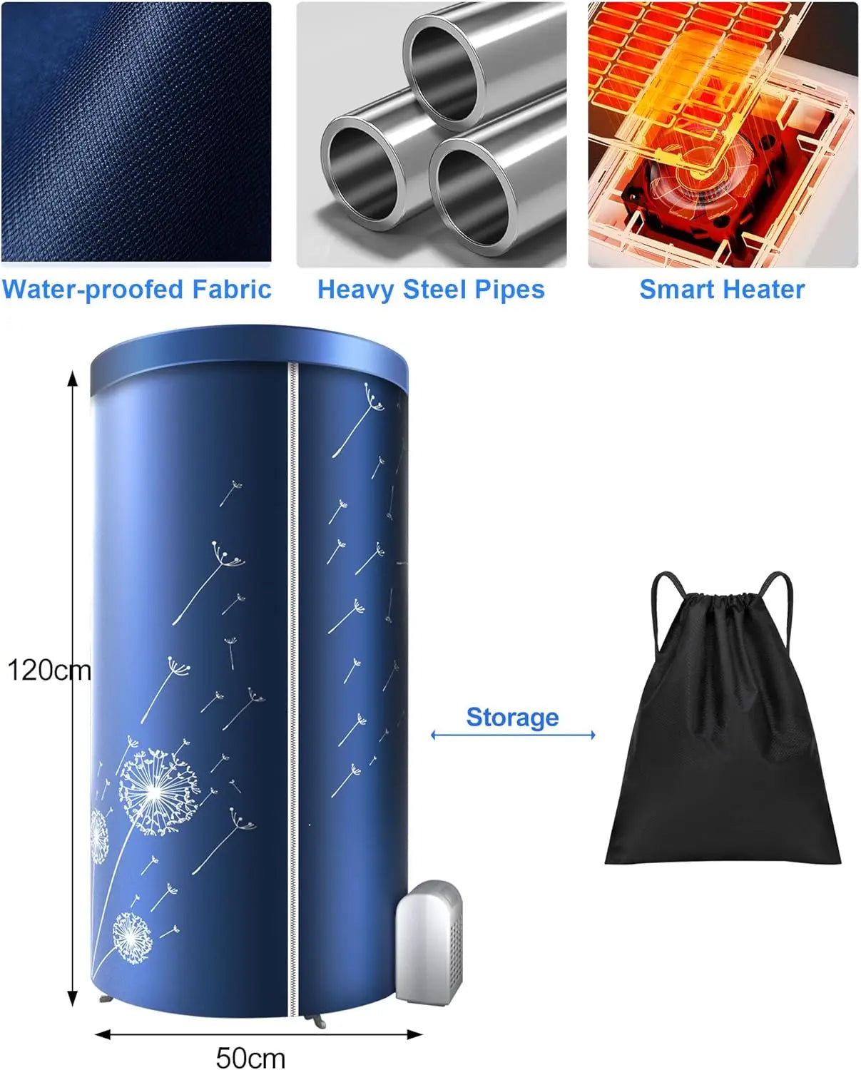 Portable Electric Clothes Dryer,1000W Heated