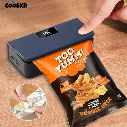 Mini Sealing Machine Food Plastic Package Sealer USB Rechargable Storage Bag Plastic Package Sealer Clip Bag Food Heat Sealer