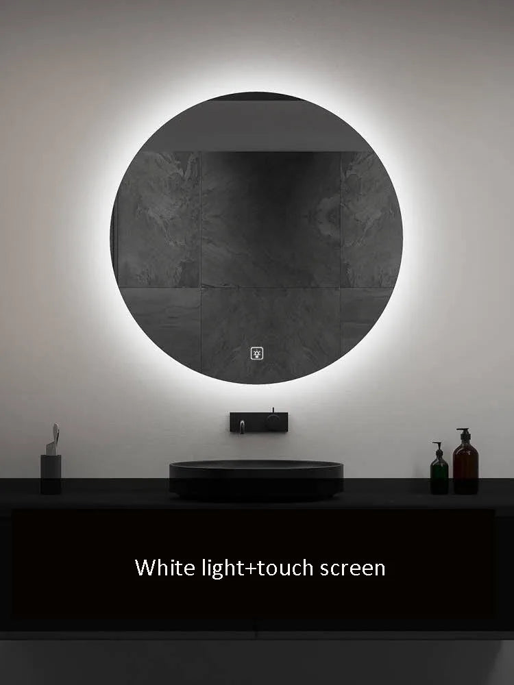 Modern Style Simple Circular Mirror LED Bathroom
