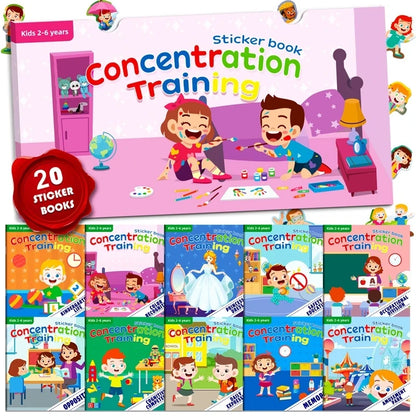 Montessori Toys Cartoon Sticker Books Focus on