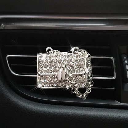 Car Air Freshener Auto Outlet Perfume Clip Bling Car Accessories Diamond Bowknot Scent Bottle Car Accessories Interior Woman - MyLootWare