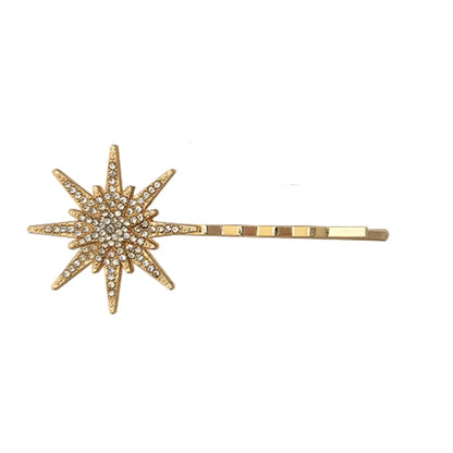 Women Crystal Side Hair Clip Pins Metal Hair