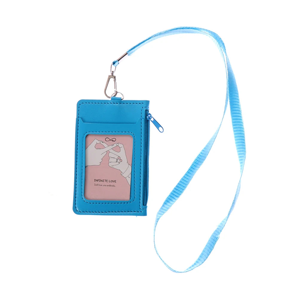 Luxury PU Leather Double Card Sleeve ID Badge Case