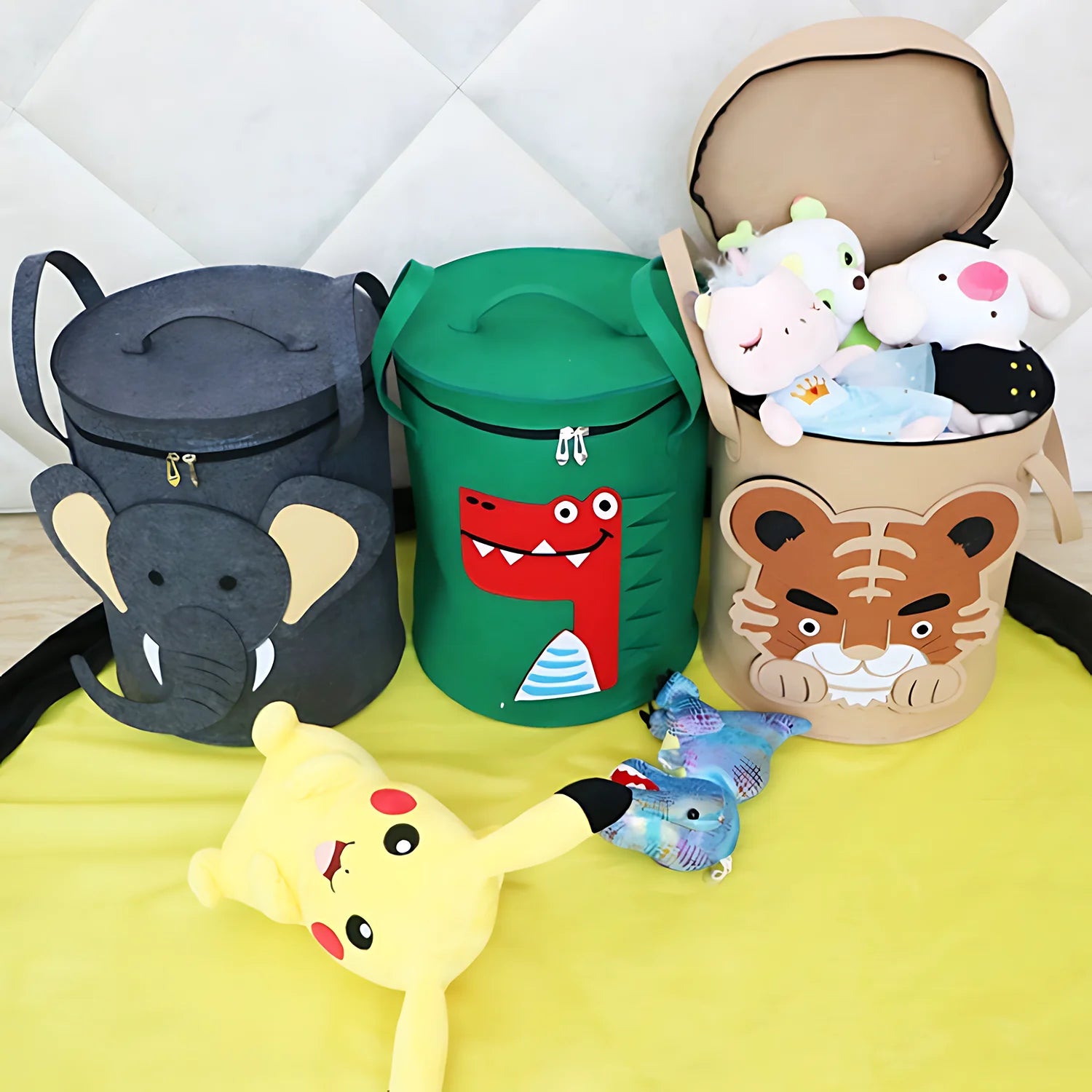 Toy Storage Bucket Cartoon Animal Storage Basket Large Capacity Storage Basket with Lid Foldable Storage Basket Home Supplies - MyLootWare