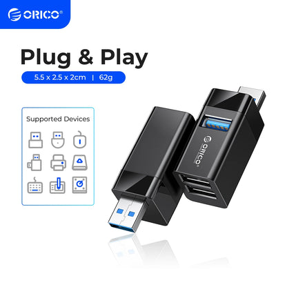 ORICO 3 in 1 USB 3.0 Mini Hub USB 2.0 Splitter