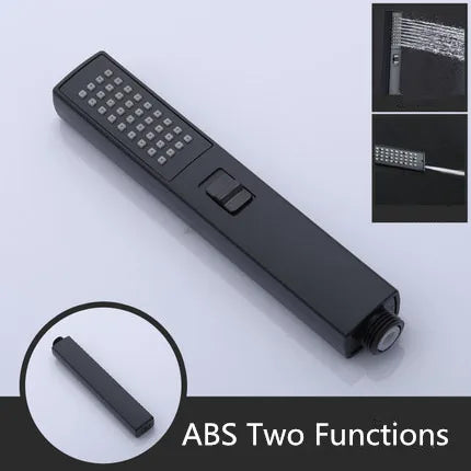 Hand-held Shower Head Water Saving Black Bathroom