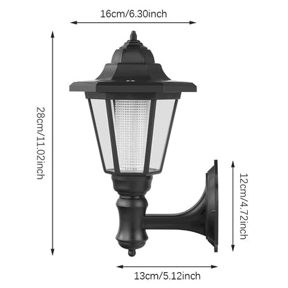 Retro Solar Wall Lights, Outdoor Hexagonal Lamp,