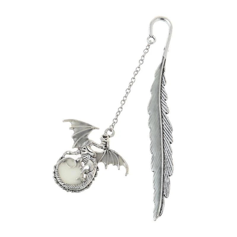 2019 Newest Glow In The Dark Luminous Book Marker Creative Feather Dragon Bookmark Label School Office Stationery - MyLootWare