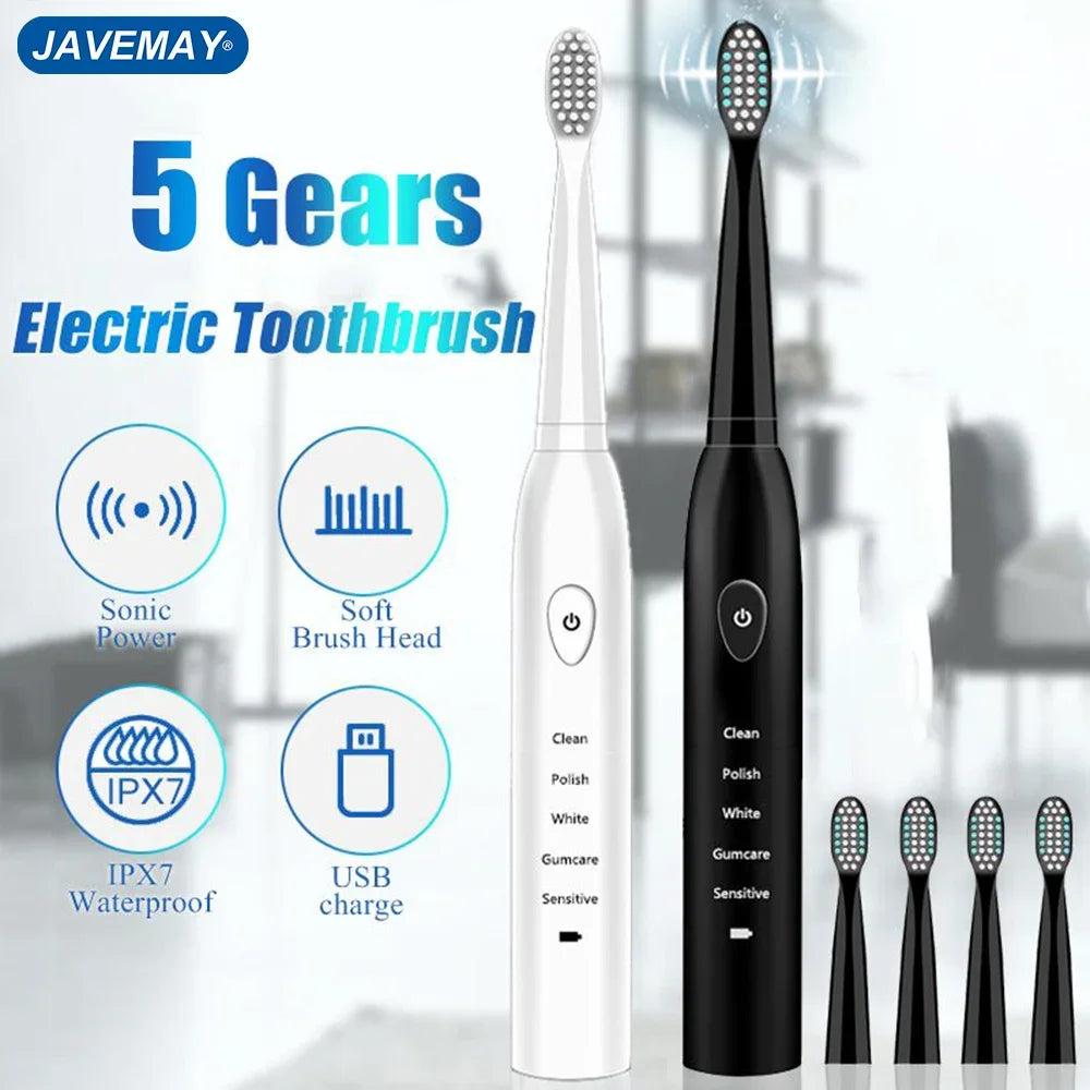 Powerful Ultrasonic Sonic Electric Toothbrush USB