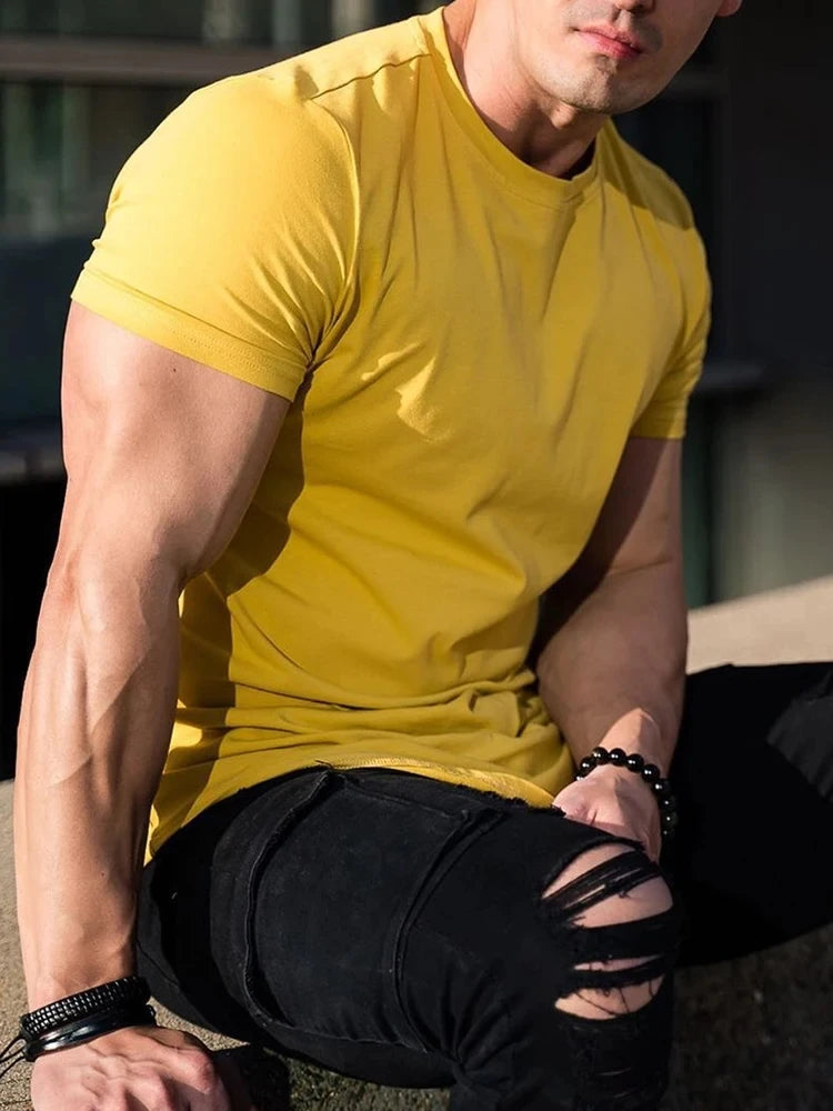 Muscle Fitness T-shirt Summer Men's Athleisure