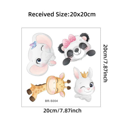 4pcs/set Cute Cartoon Animals Switch Stickers for Kids Room Baby Nursery Room for Switch Panda Elephant Wall Decals Wall Sticker - MyLootWare