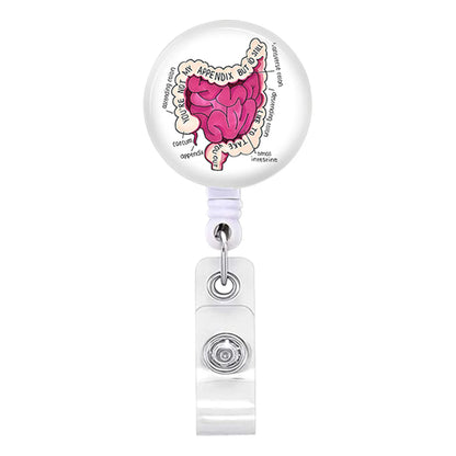 Acrylic English Badge Holder Clip Rotating Alligator Clip Retractable Badge Reel For Doctor Nurse Teacher Student Halloween Gift - MyLootWare