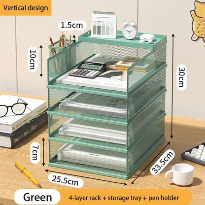 4-Tier Stackable Desktop Paper Tray Holder - MyLootWare